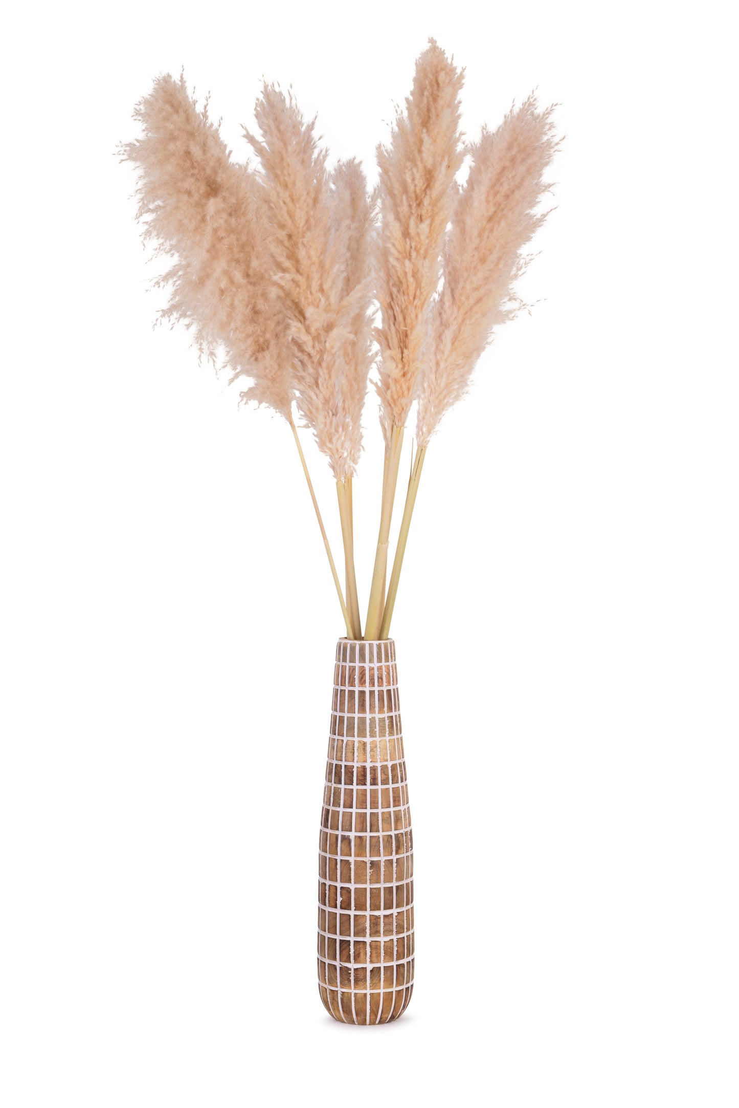 Tall Floor Vase - Extra Large Wooden Vase for Pampas Grass 32"