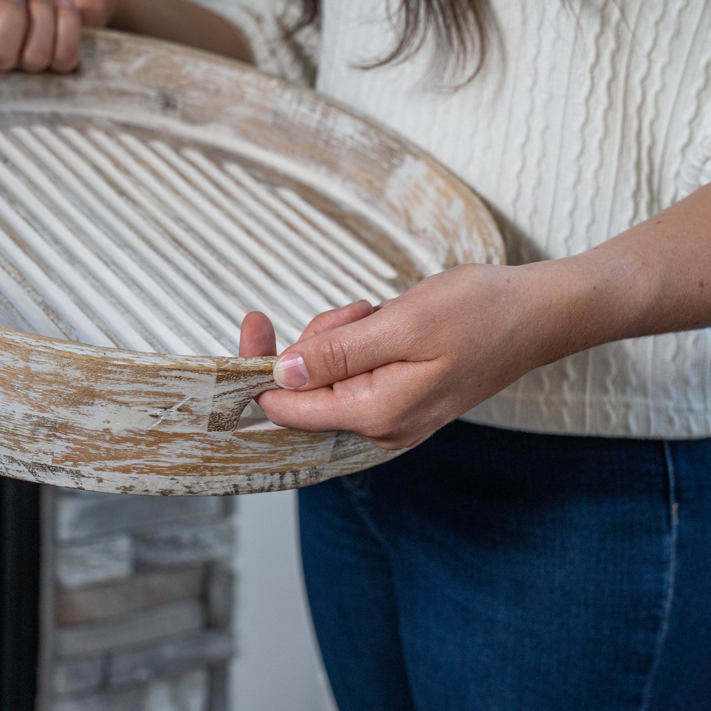 white wooden tray