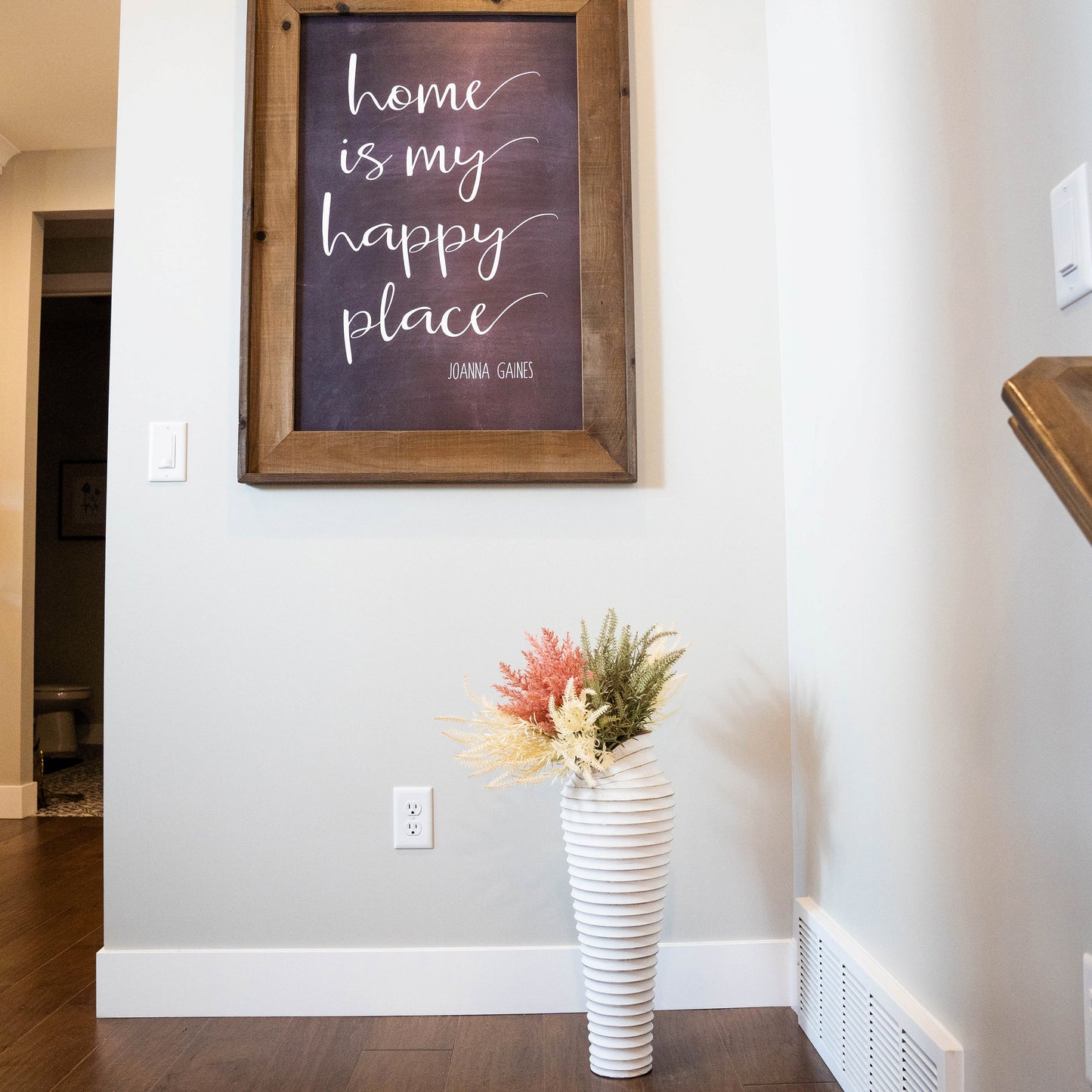 tall white floor vase for pampas grass