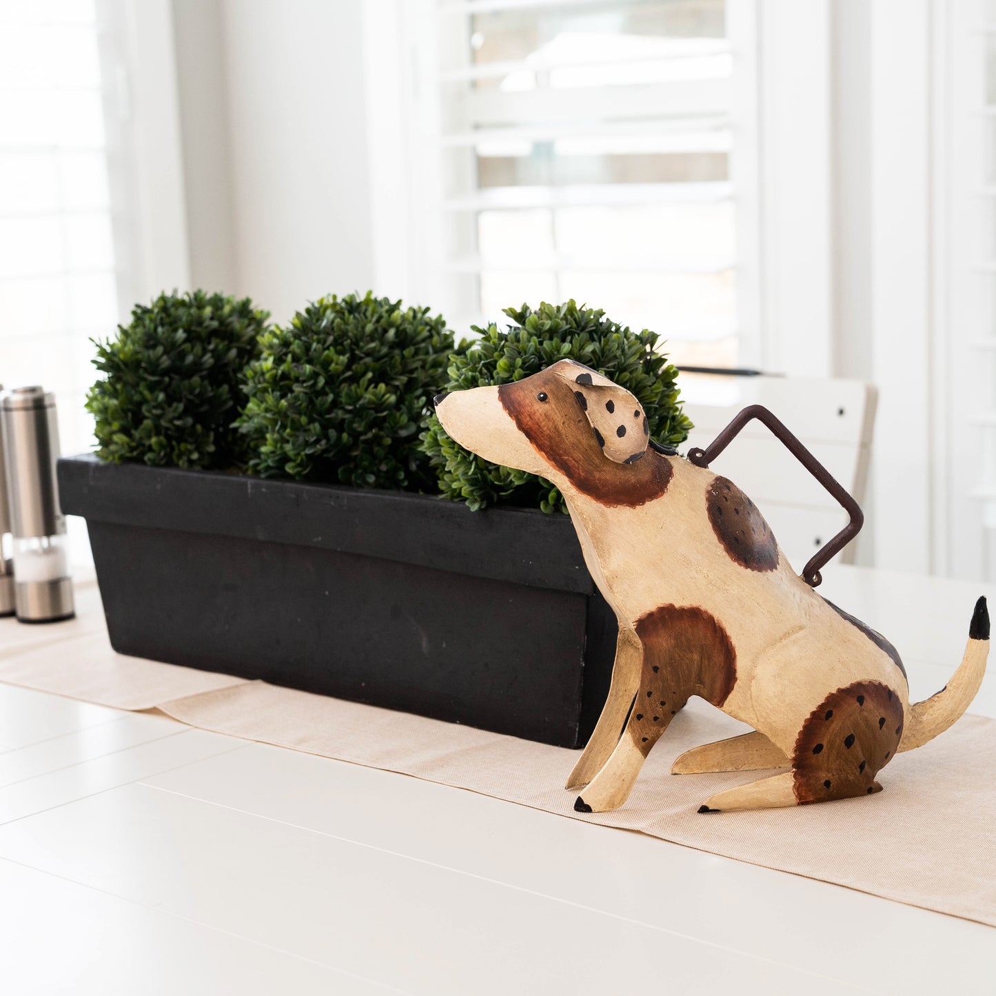 cute dog metal watering can for indoor plants