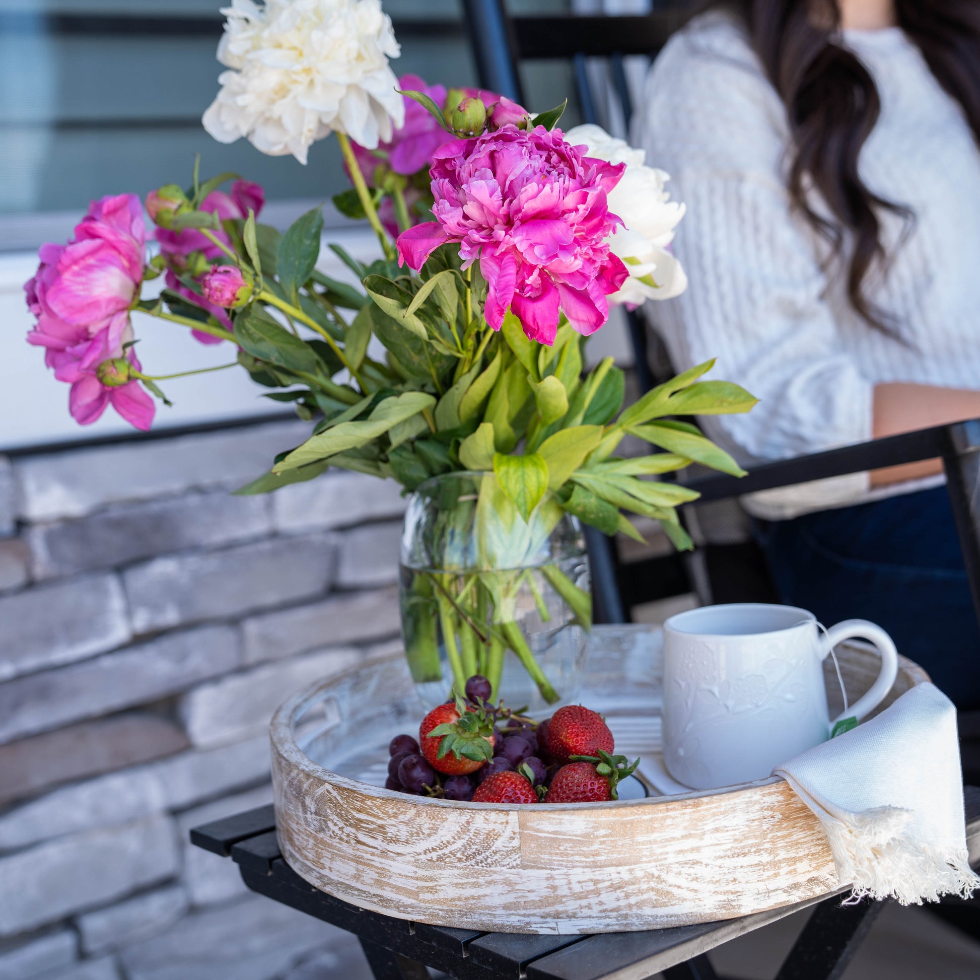 white wooden farmhouse tray