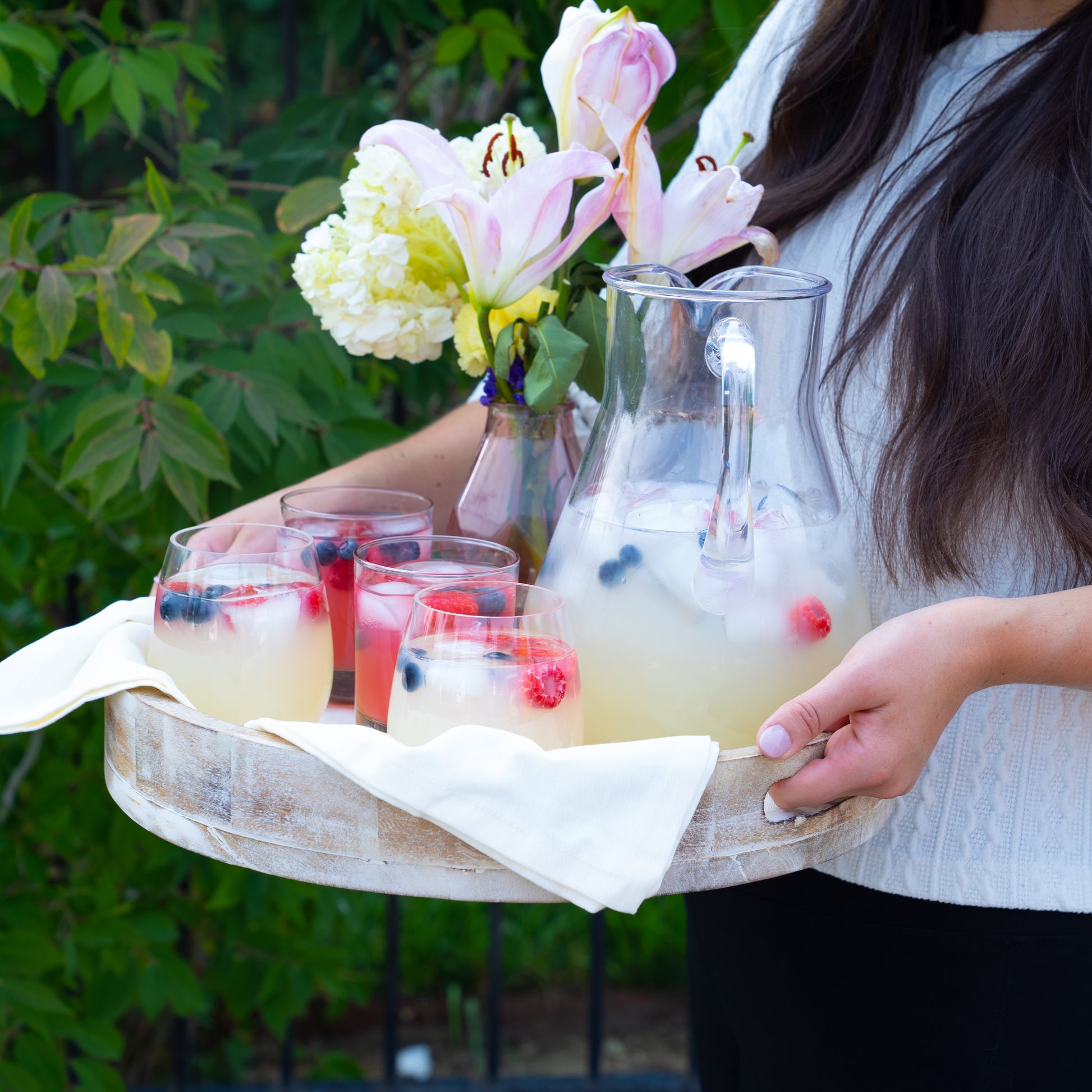 wooden white tray